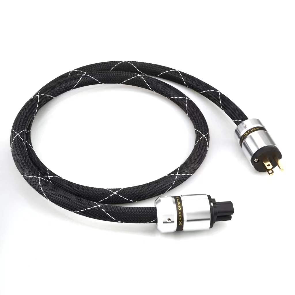 12AWG HiFi Power Cord 125V 15A 3-Prong Audiophile AC Power Cable with US Connector Plug (1M / 3.28FT) Q69782