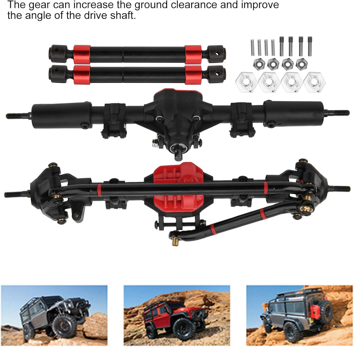 2pcs Metal Front Rear Drive Axle Shaft with 38T/15T Gear Teeth for 1/10 RC Car L635