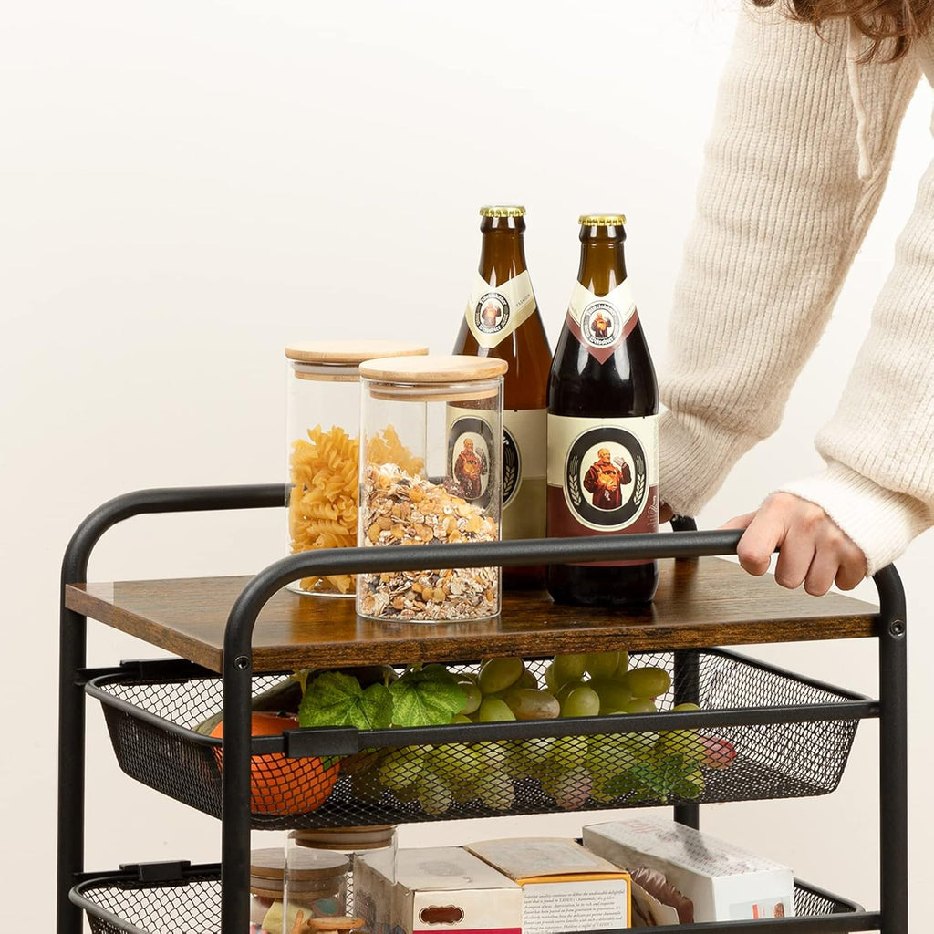 5 Tier Rolling Cart with Mesh Drawers and Wheels Z1905