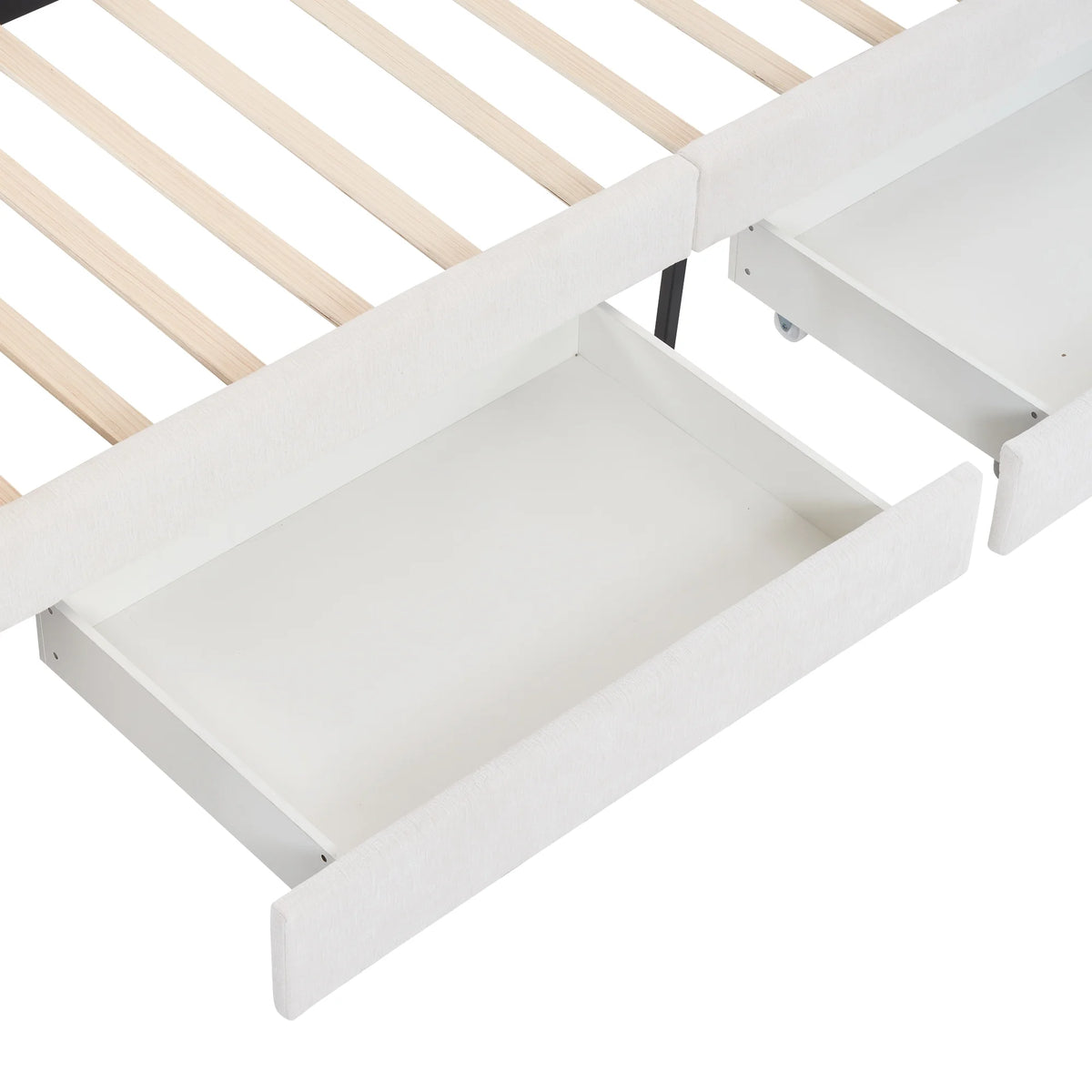 Upholstered Twin Bed with 2 Drawers N7863
