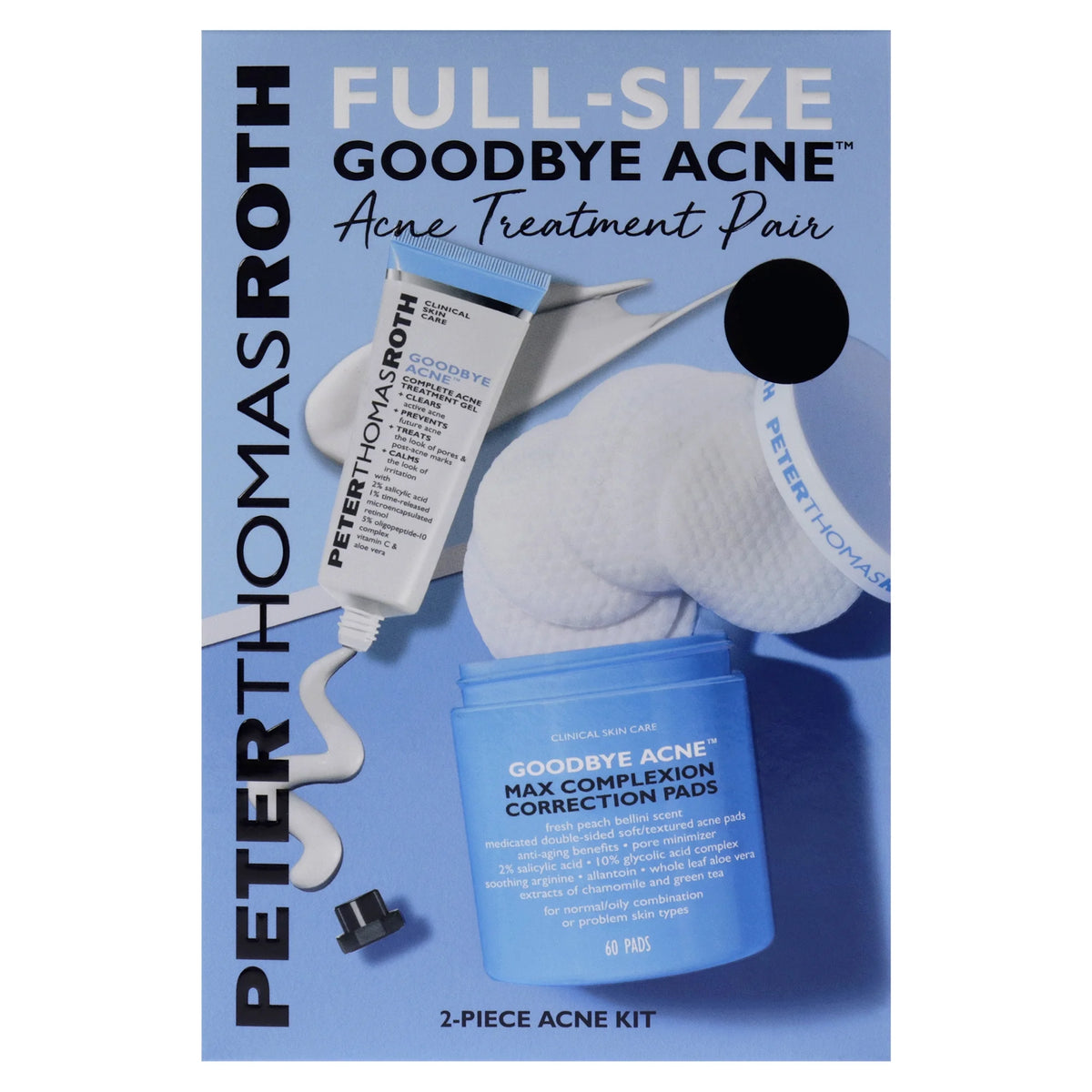2 Pc 1.7oz Acne Treatment Gel, 60 Complexion Correction Pads U432922