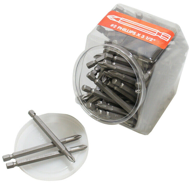 Phillips 1/4 x 3-1/2 L Screwdriver Bit Carbon Steel 1/4 100 PC J827915