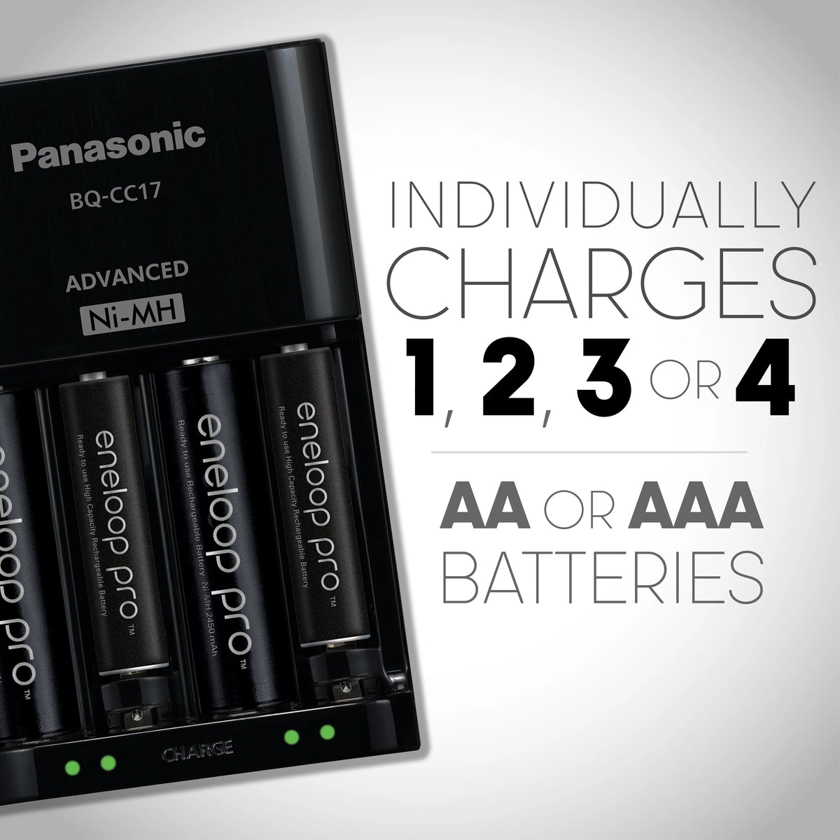 Battery Charger with 4-Pack AA Rechargeable Batteries R36459