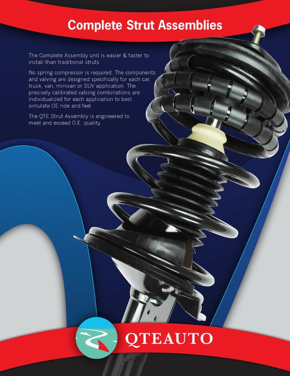 Front-Rear Set 4 Complete Strut-Shock For 2008-2010 Dodge Grand Caravan w/o Self Leveling Suspension T2080
