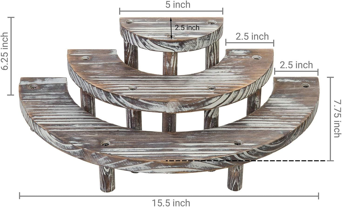 3 Tier Rustic Torched Wood Cupcake Stand R82955