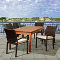 7-Piece Solid Wood Patio Dining Set with Cushions Q752