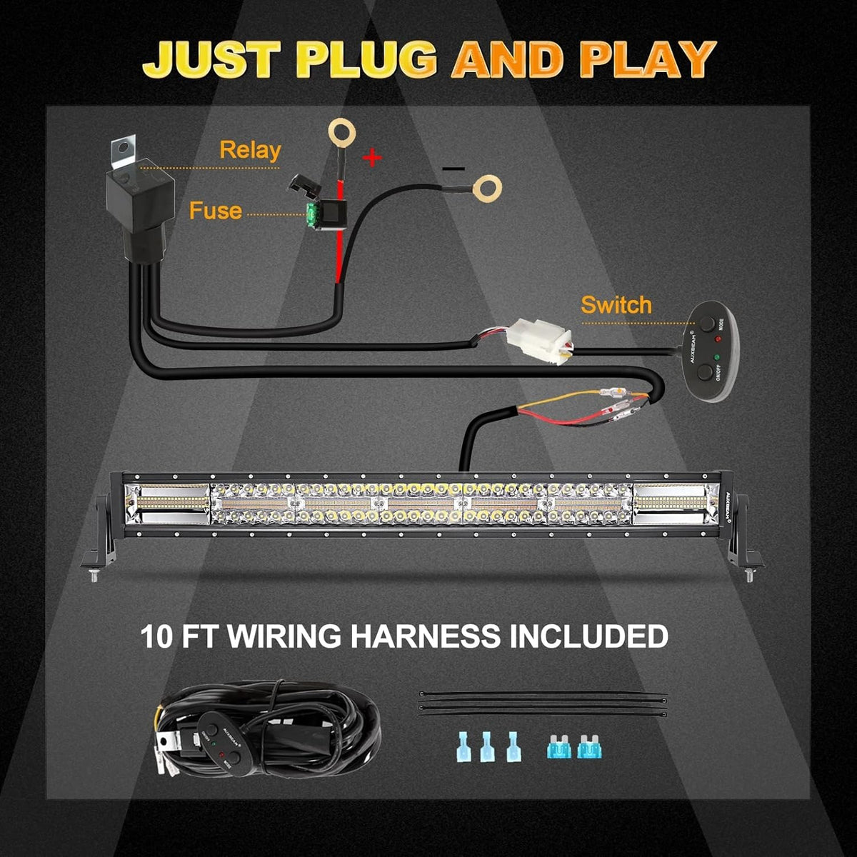 32 Inch Amber White LED Light Bar S742