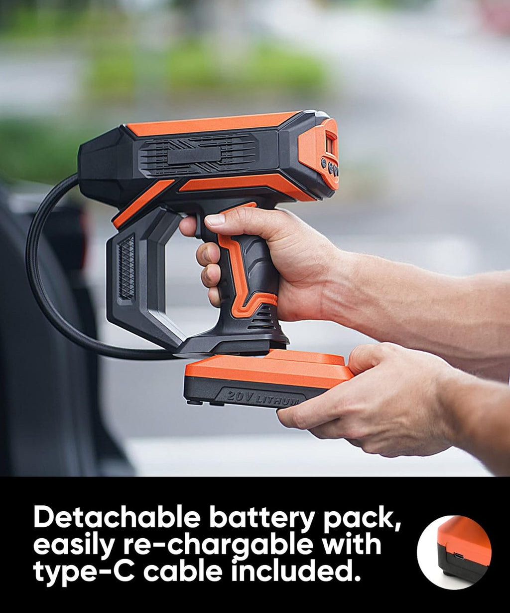 Portable Handheld Cordless Tire Inflator Air Pump with Rechargeable Battery M450463
