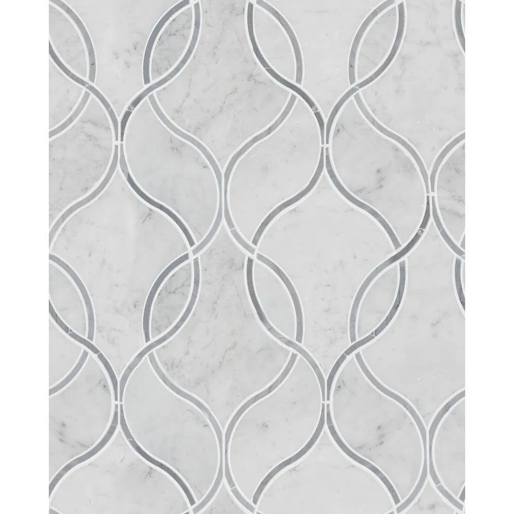 Polished Marble Mesh-Mounted Mosaic Tile R185
