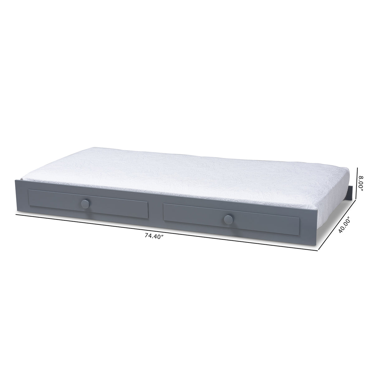 Gray Finished Wood Twin Size Trundle M6324