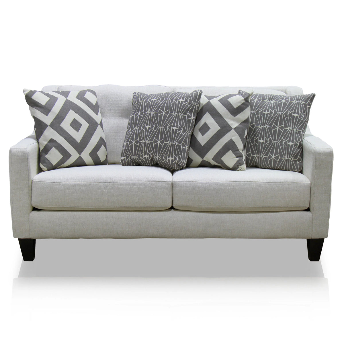 Ivory Fabric Padded Loveseat I790413
