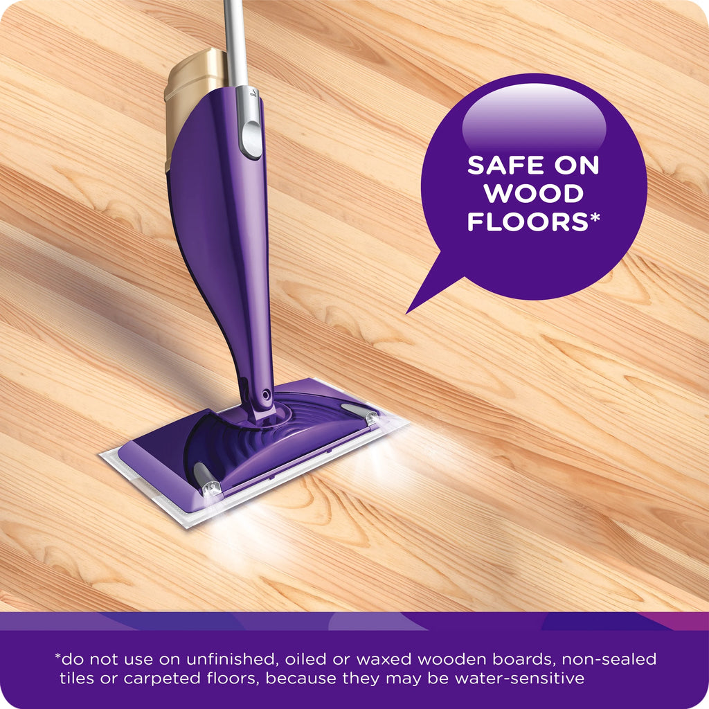 Wood Floor Mopping Starter Kit with Mop, 10 Pads, Solution, Batteries F389