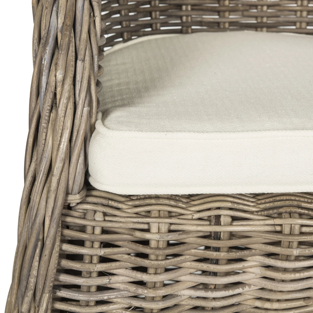 Grey Wicker Outdoor Club Chair H617451