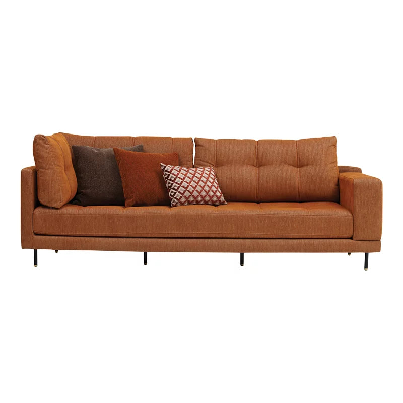 Orange 3-Seater Fabric Right Hand Facing Sofa N2958