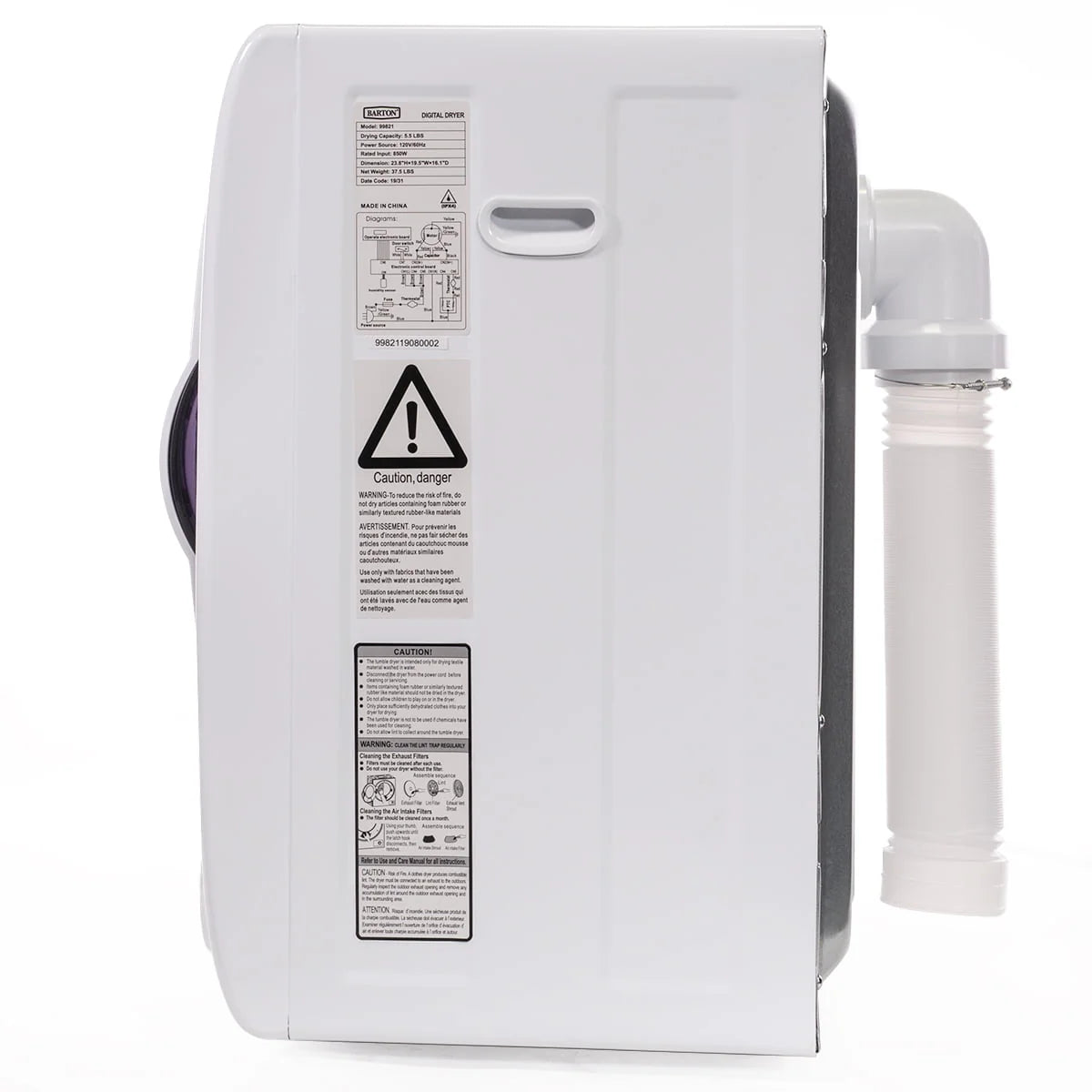 850W Digital Automatic Front Load Laundry Dryer N39863