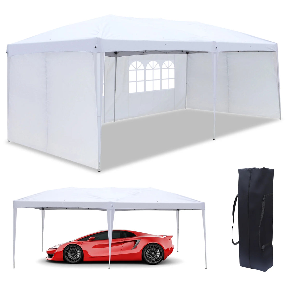 10'X20' Pop up Canopy Tent White Q524