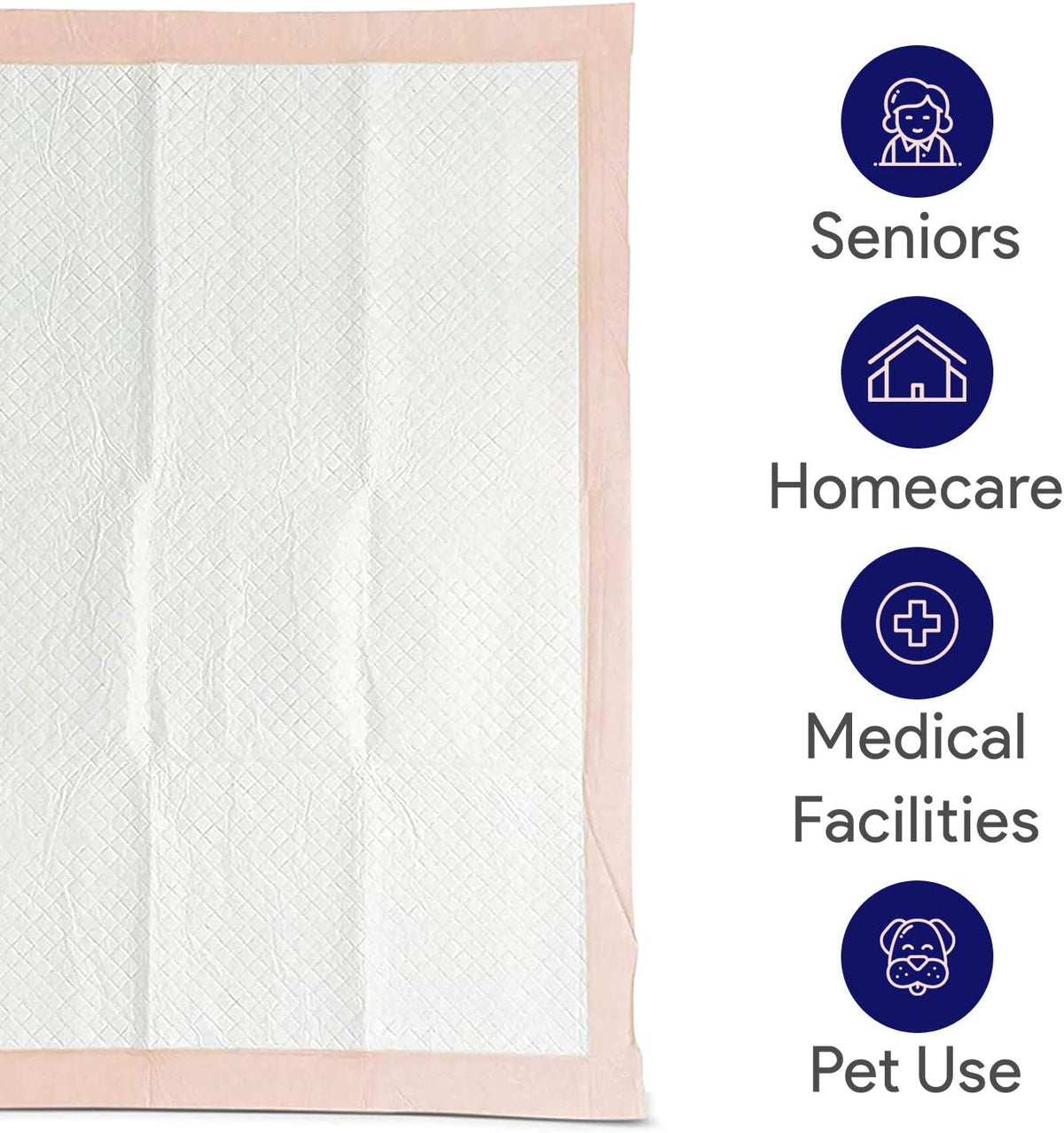 Disposable Chucks Underpads 100 Count, 30 x 36, Peach Color, Pack of 2 P516477