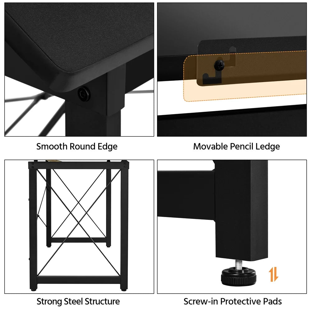 Black Adjustable Drafting Table X74588