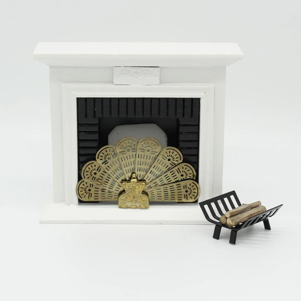 Miniature Metal Fireplace Fan For 1/12 Scale Dollhouse Accessory J874443
