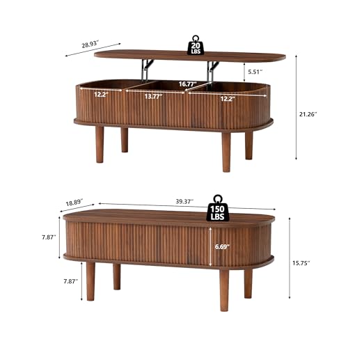 Lift Top Coffee Table with Hidden Compartment A261713