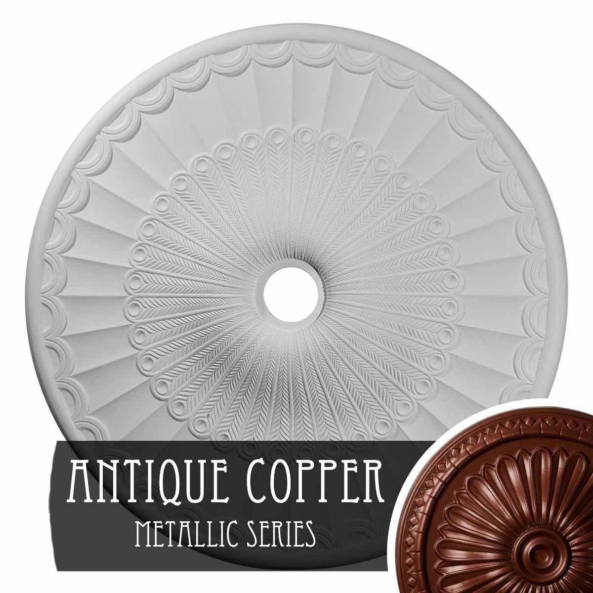 Hand-Painted Silver Ceiling Medallion F575