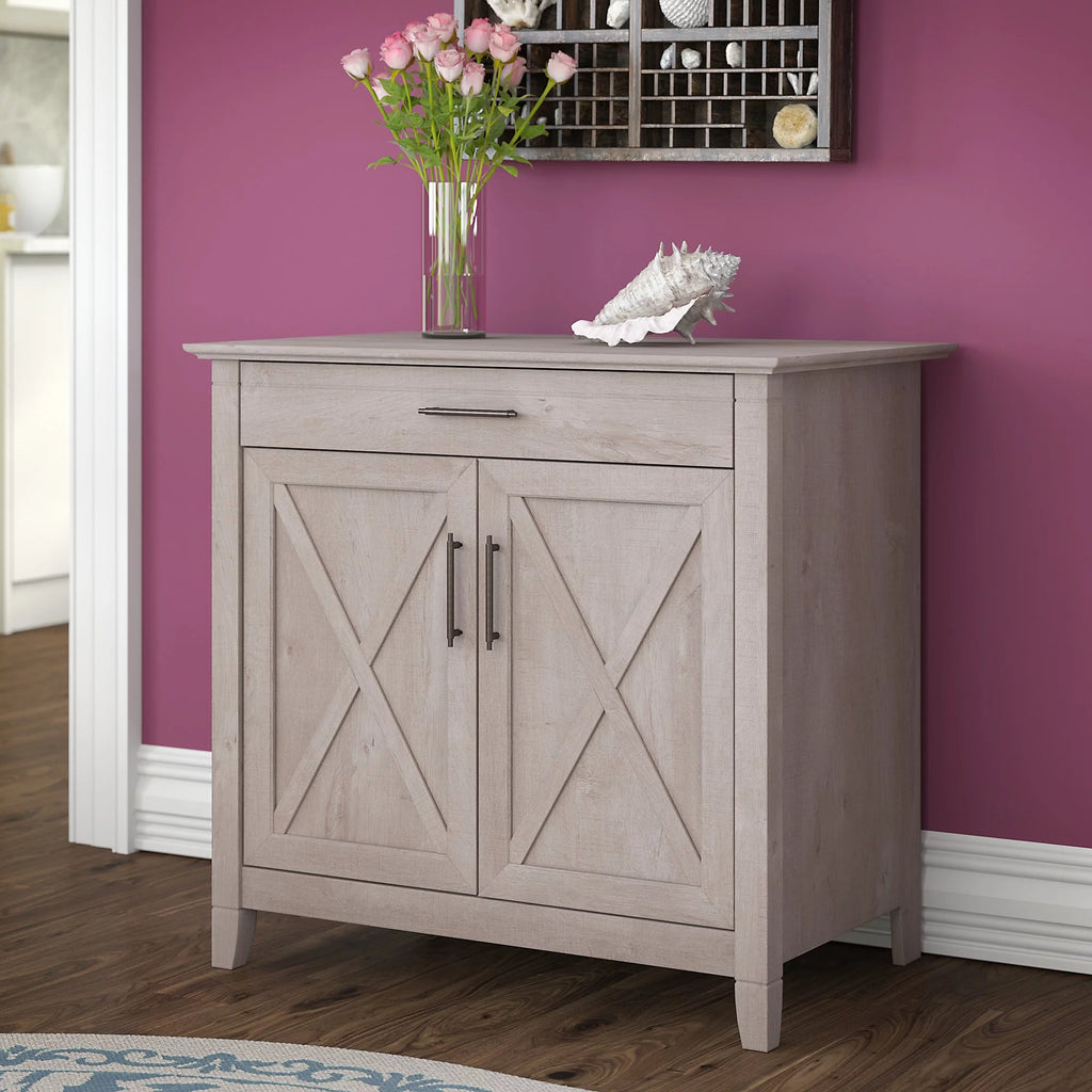 Washed Gray Secretary Desk with Storage G163