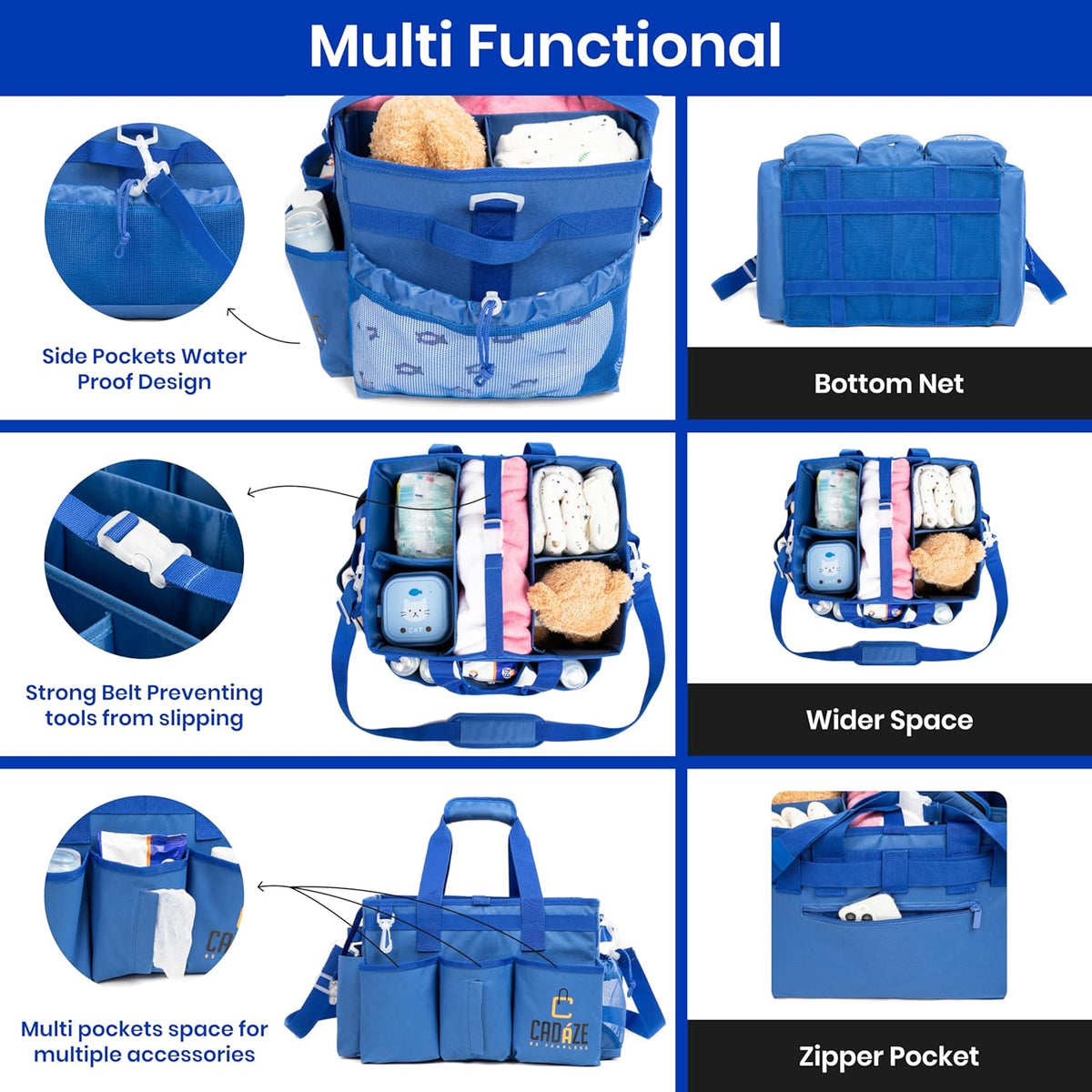 Large Cleaning Caddy Bag with 4 Adjustable Dividers C3020