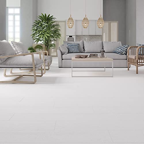 Interlocking Luxury Vinyl Flooring Tiles 10 Wood-Look Planks 24.5 Sq. Feet Y679