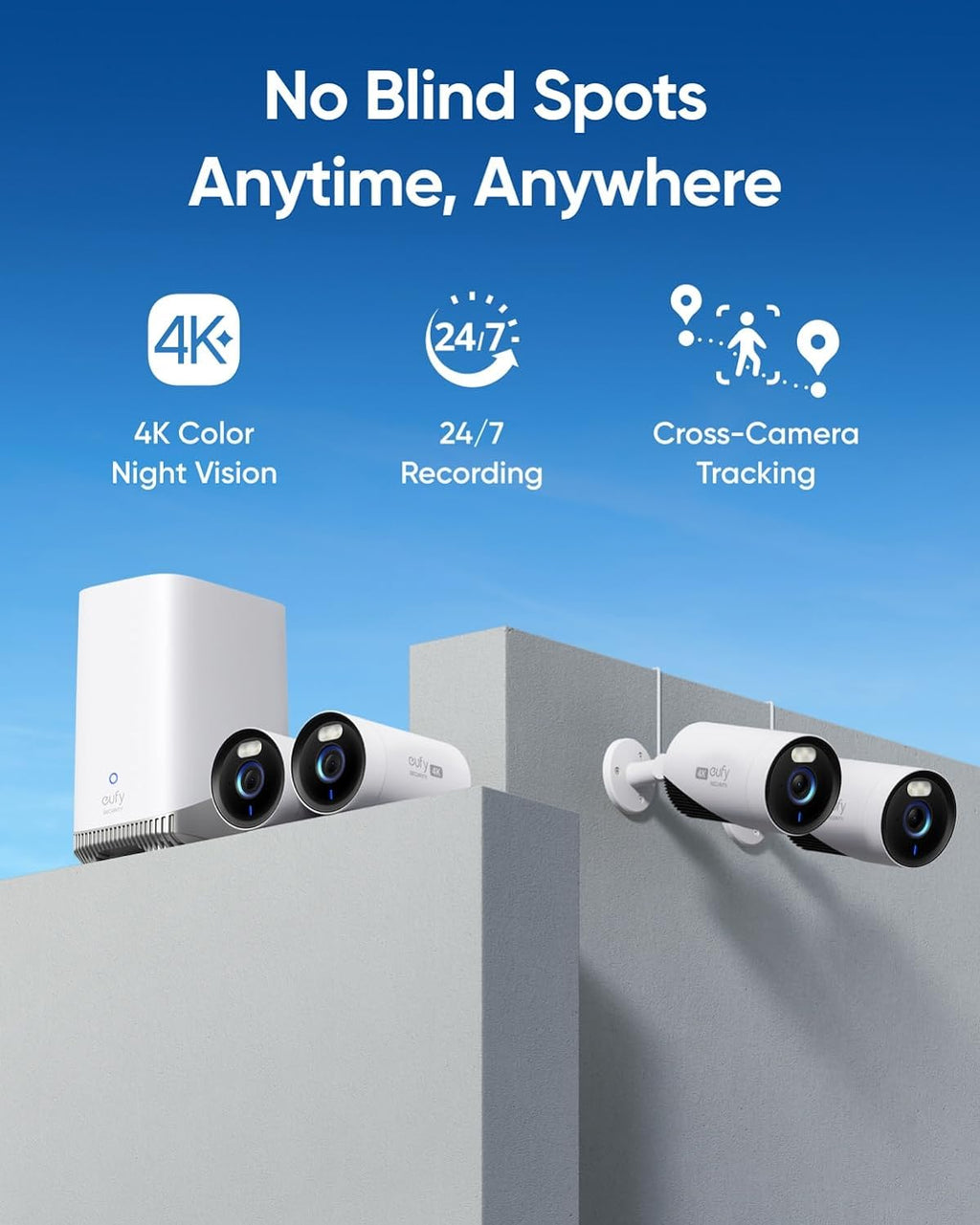 Outdoor Security Camera, 4K Resolution, 24/7 Recording, Plug-in, Enhanced Wi-Fi, Face Recognition AI P306478