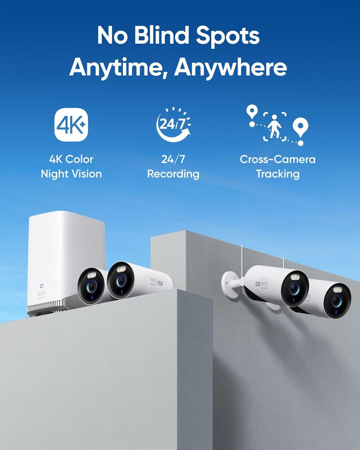Outdoor Security Camera, 4K Resolution, 24/7 Recording, Plug-in, Enhanced Wi-Fi, Face Recognition AI P306478
