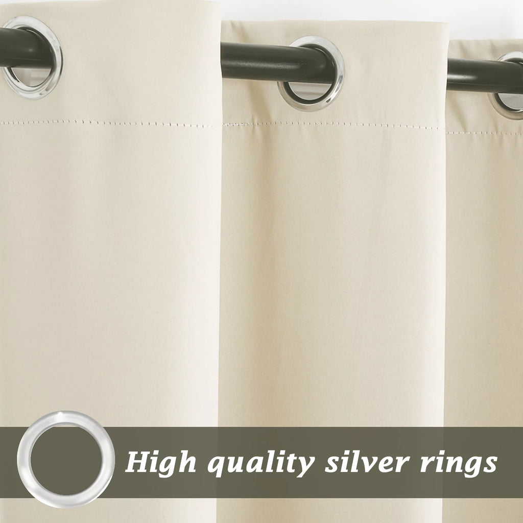 Blackout Outdoor Curtains 52*108 in 2 Panel Beige P556