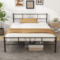 Twin Size Metal Platform Bed Frame with Headboard and Footboard Q8782