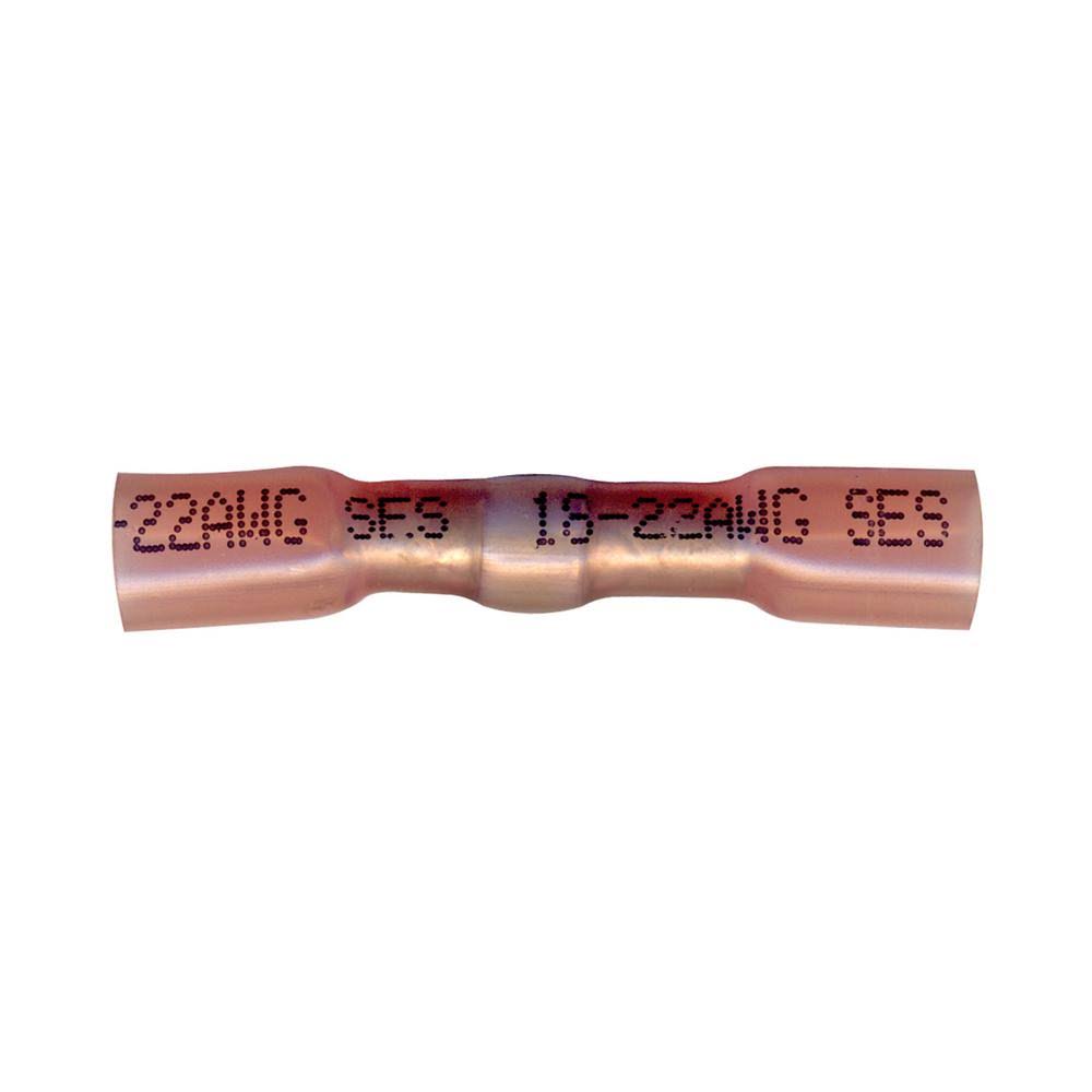 22-18 AWG Heat Shrink Butt Splice Terminal, Red 6/Pkg T840