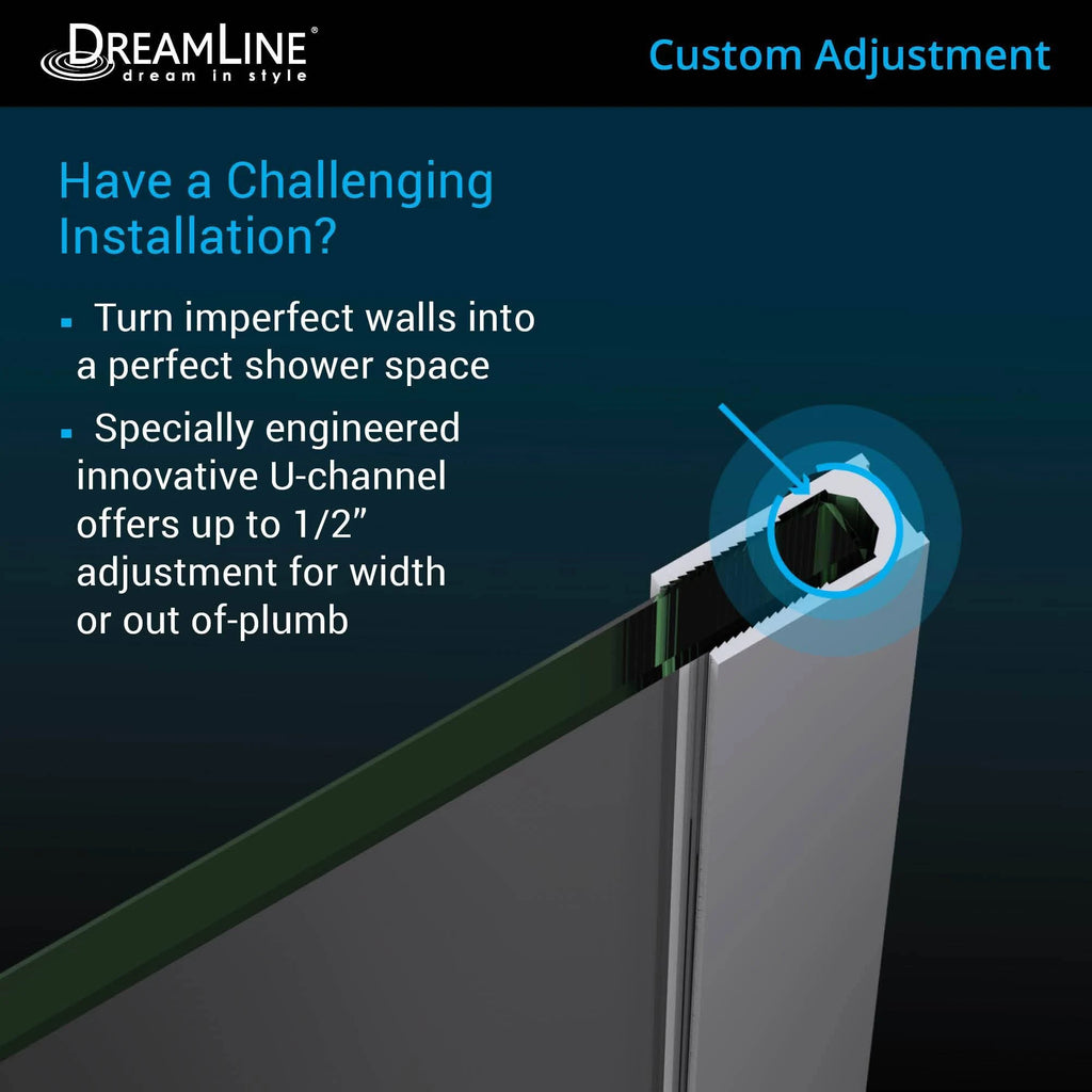 Brushed Nickel Hinged Shower Door U396755
