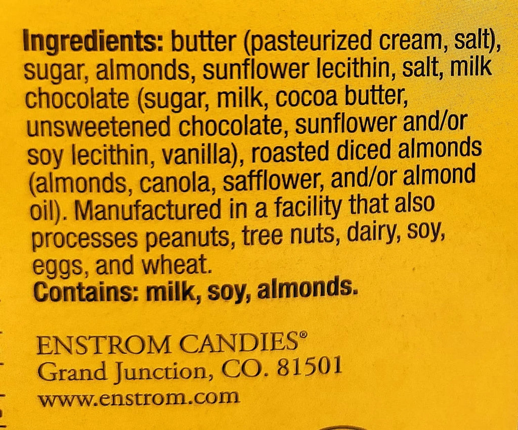Almond Toffee Tub (Milk, 2.5lb) P659