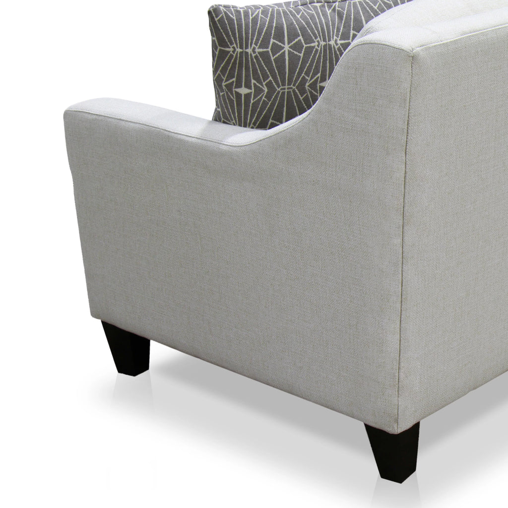 Ivory Fabric Padded Loveseat I790413