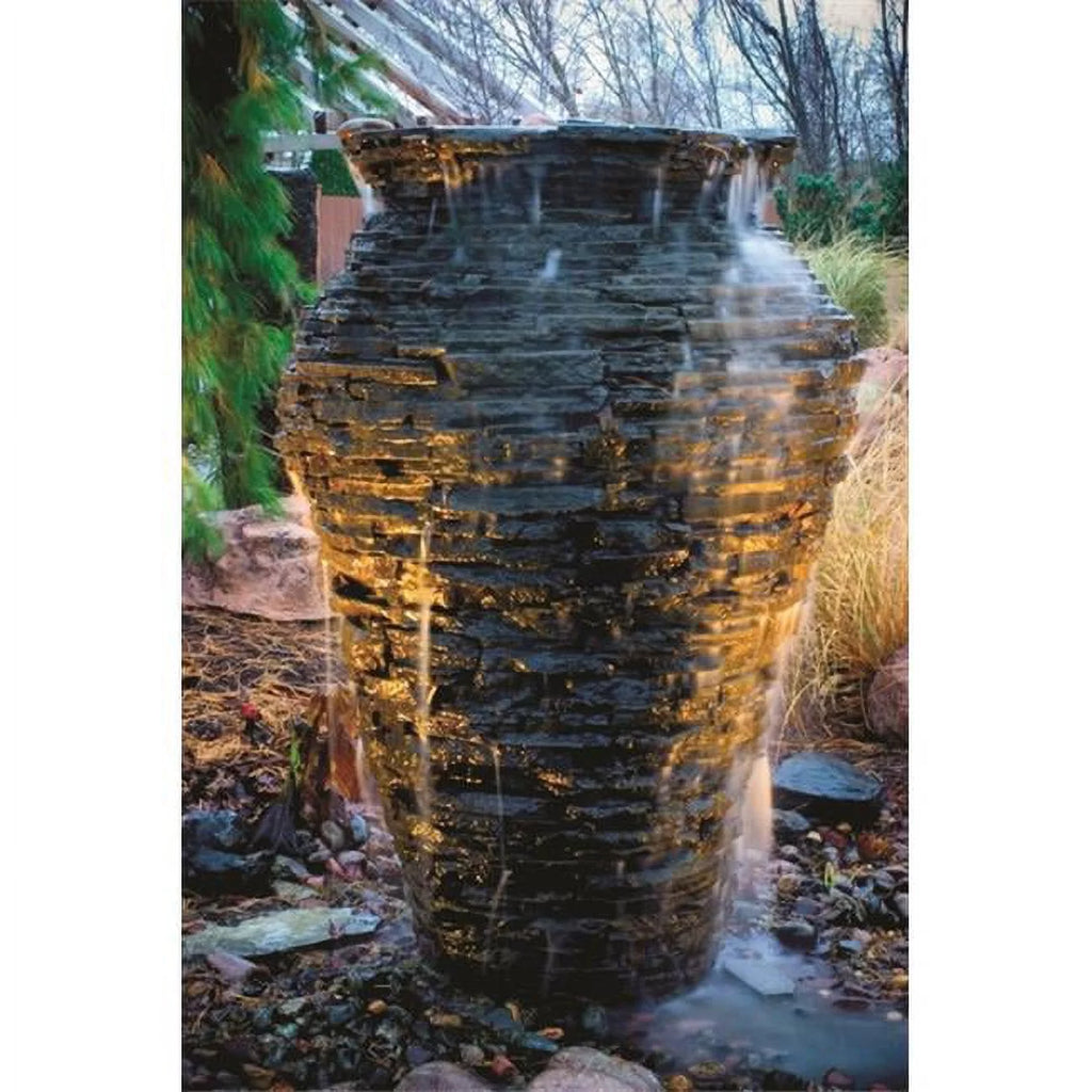 Medium Stacked Slate Urn Landscape Fountain Kit I248