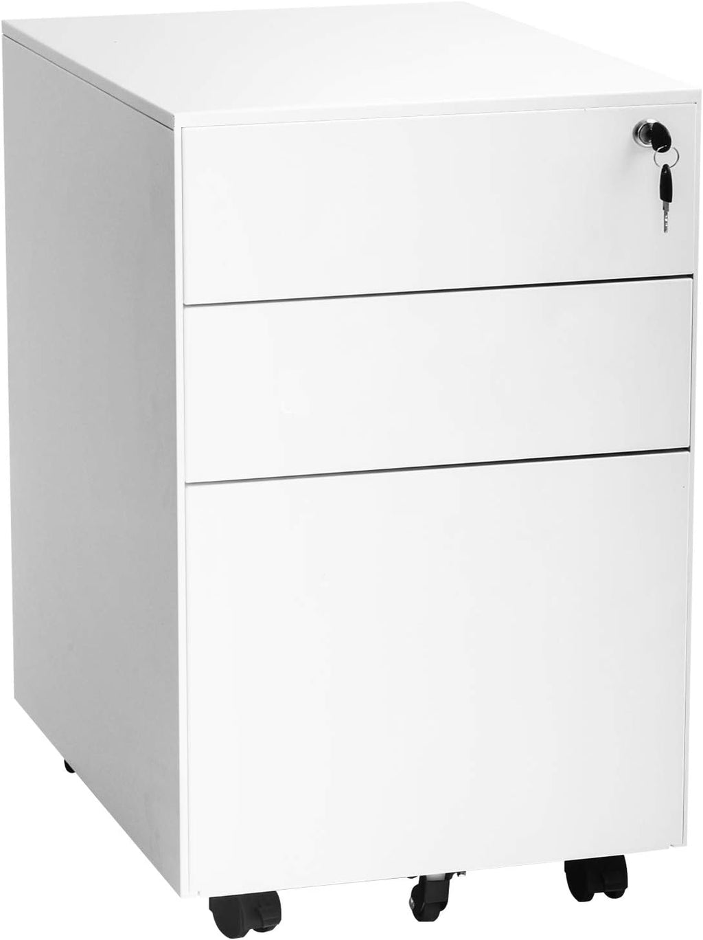 Black 3 Drawer Mobile File Cabinet with Wheels T740101