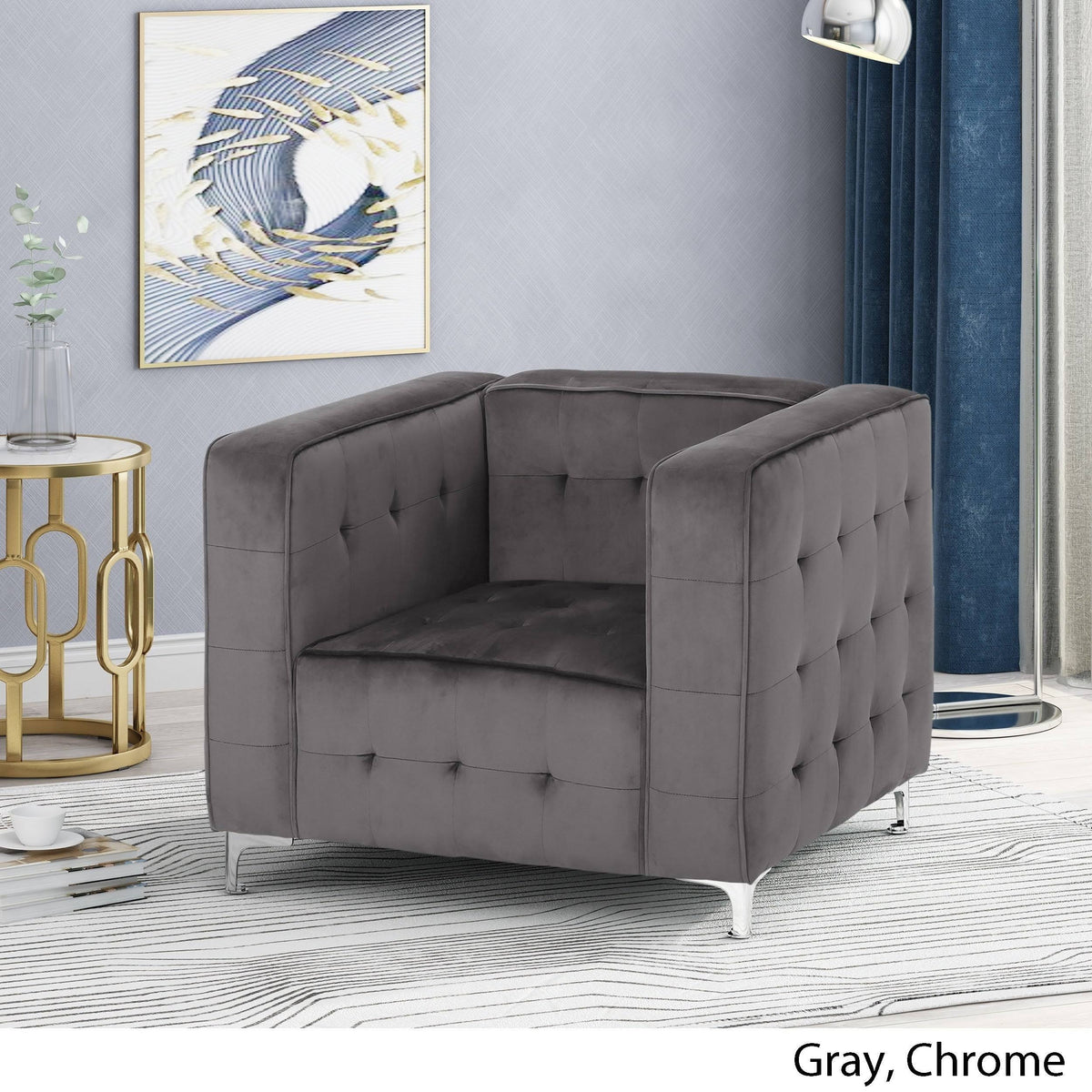 Velvet Cube Club Chair O5724