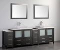 96 in. Double Sink Vanity Cabinet with Ceramic Vessel Sink & Mirror C5066