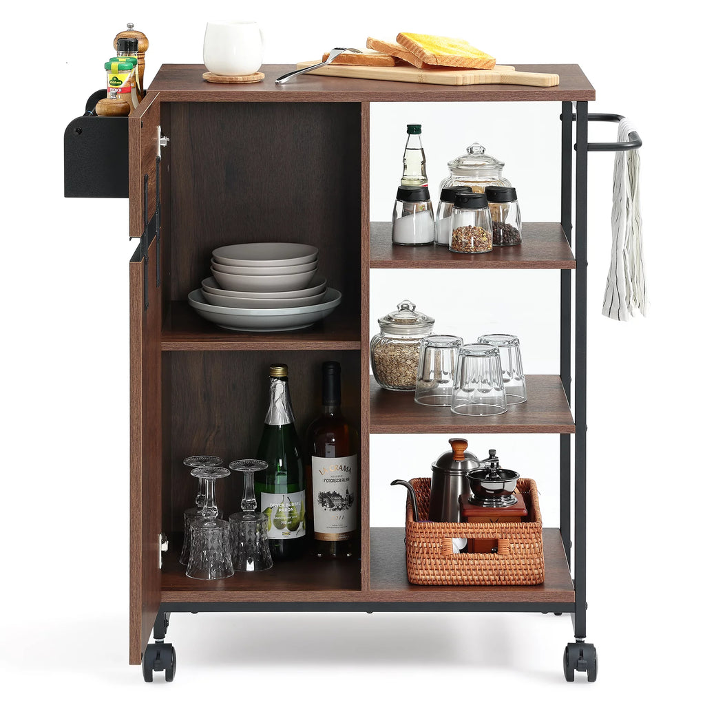 Kitchen Island on Wheels with Open Shelf V513730