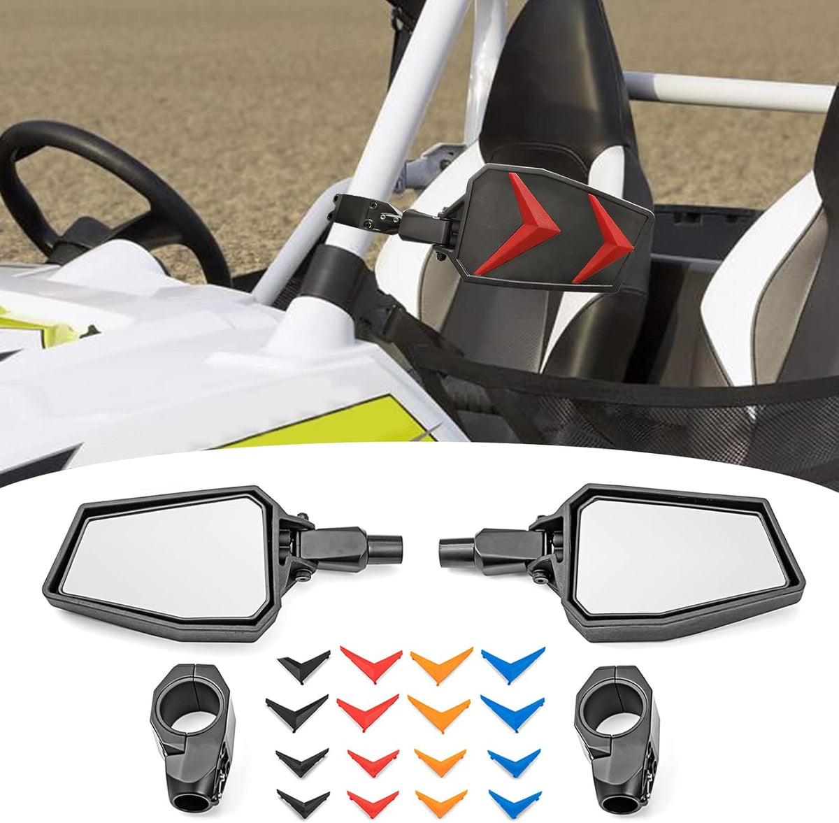 UTV Side Rear View Mirrors with LED Spot Lights Z130557