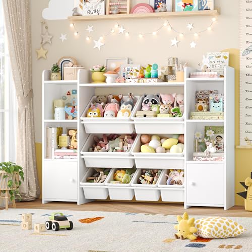 Pink 8 Toy Bins Storage Organizer with Shelf F1255