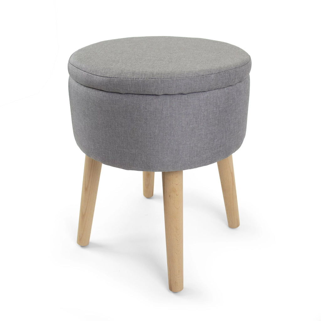 14" Round Storage Ottoman with Tray T262