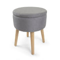 14" Round Storage Ottoman with Tray T262