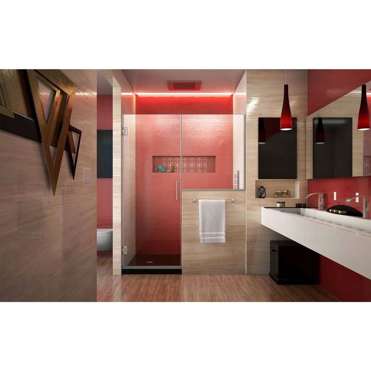 Brushed Nickel Hinged Shower Door U396755