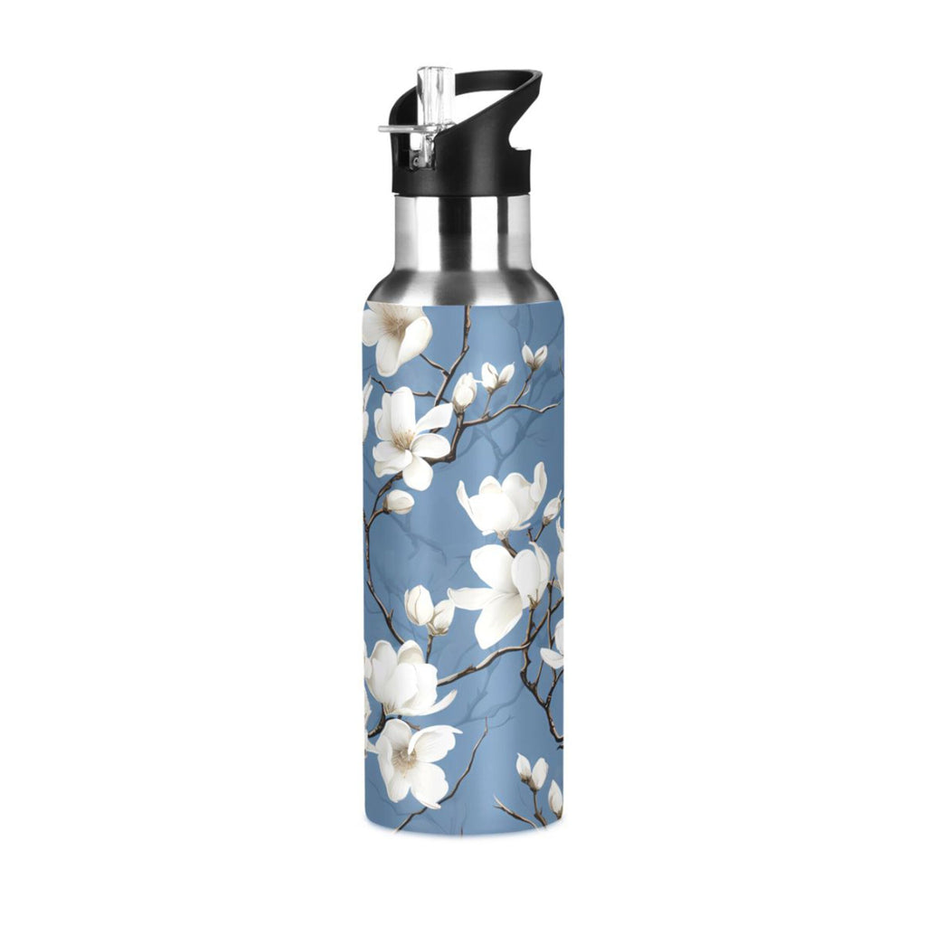 Blue Stainless Steel Insulated Water Bottle with Straw Lid A850