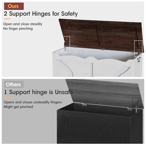 White 39.4'' Storage Chest with 2 Safety Hinges W344