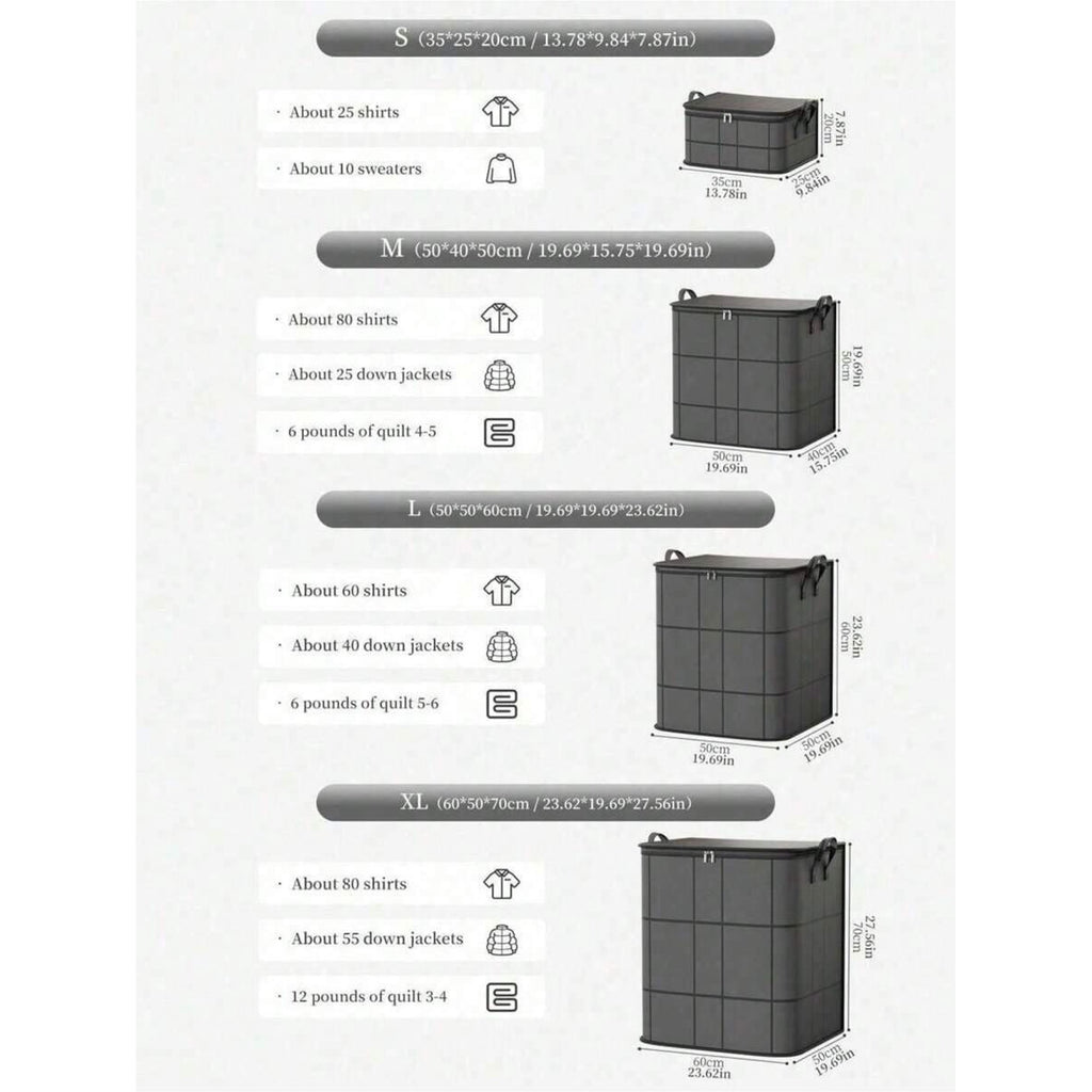 Black Thickened Foldable Storage Bag Y95096