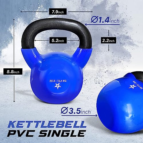 5-100 LB Vinyl Coated Cast Iron Kettlebells N303647